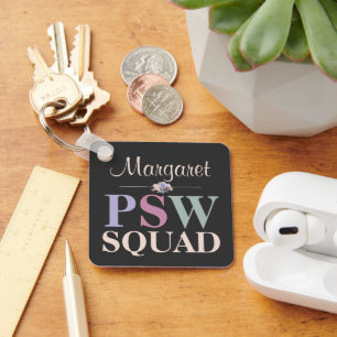 Porte-clés Équipe PSW personnalisée Nom floral