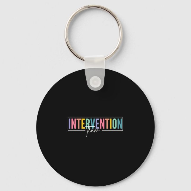 Porte-clés Équipe Rti intervention de réponse enseignant écol (Recto)