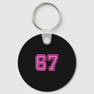 Porte-clés Équipe sportive rétro rose numéro #67