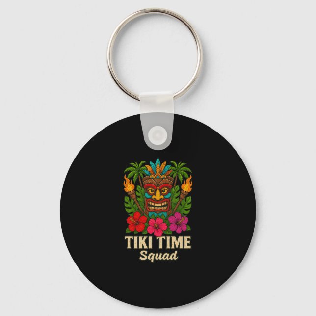 Porte-clés Équipe Tiki Time Soirée Tropicale Hawaïenne  (Recto)