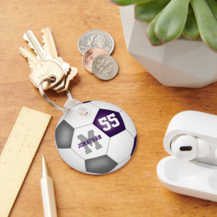 Porte-clés équipe violet gris couleurs garçons filles footbal