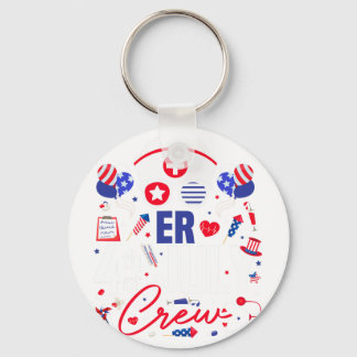 Porte-clés Er Nurse 4 juillet Crew Independence Day Patriot
