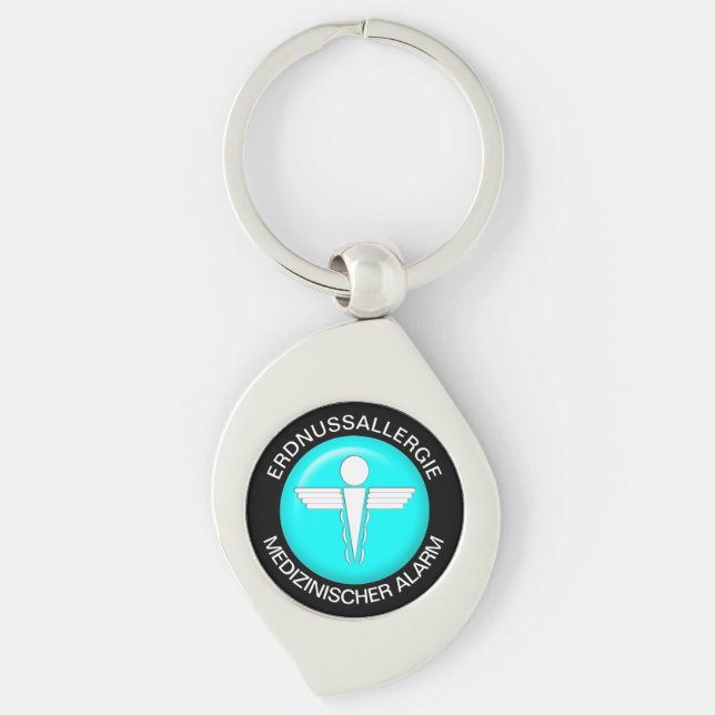 Porte-clés ERDNUSSALLERGIE Médicale Alert Metal Porte - clé (Devant)