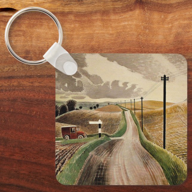 Porte-clés Eric Ravilious--Paysage du Wiltshire,  (Recto)