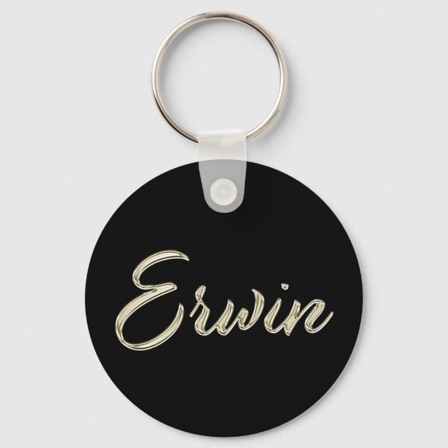 Porte-clés Erwin Name whitegold Button (Recto)