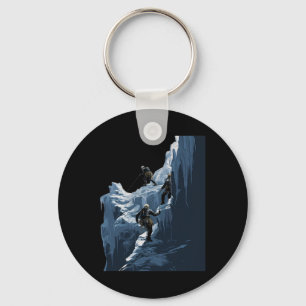 Porte-clés Escalade de glace Grimpeur de glace Roche gelée Mo