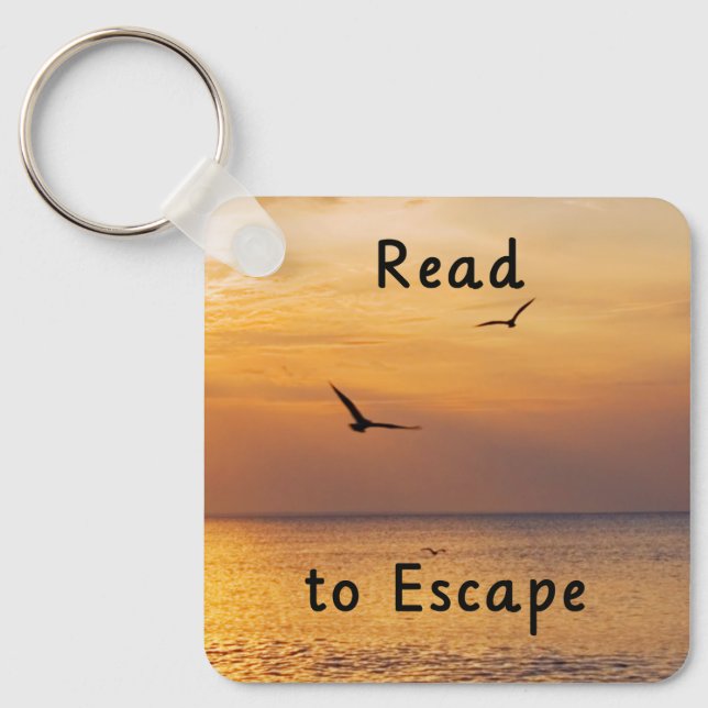 Porte-clés Escape to Read Keychain | Book Lover Reading Quote (Recto)