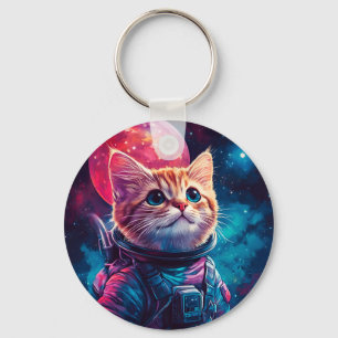 Porte-clés Espace rose astronaute
