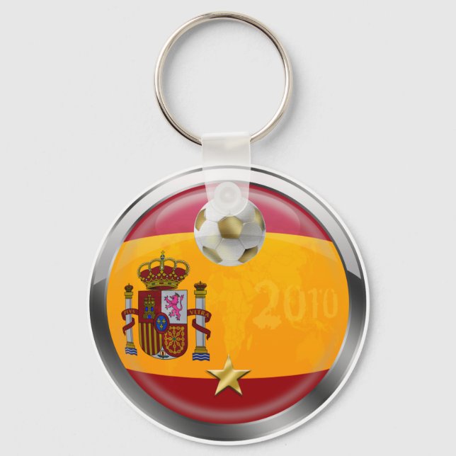 Porte-clés Espagne 2010 Champions du Monde Gagnants 1 Étoiles (Recto)