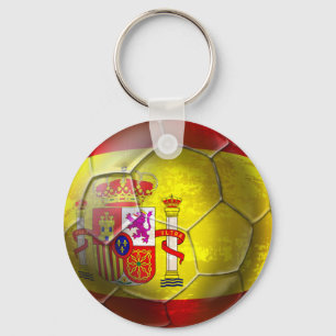 Porte-clés Espagne Soccer Grunge ball drapeau espagnol