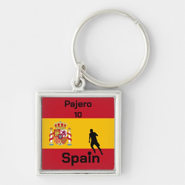 Porte-clés Espagnol Football, personnalisable (Devant)