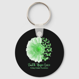 Porte-clés Espoir de foi Fleur de tournesol Papillon Maladie 
