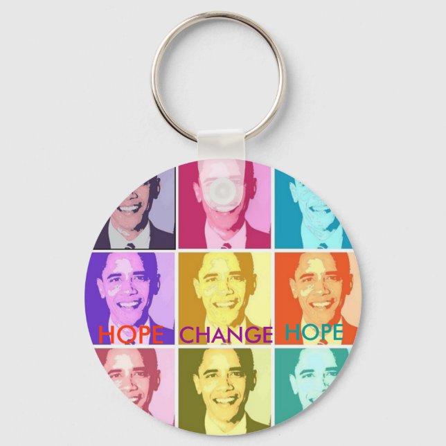PORTE-CLÉS ESPOIR ET CHANGER BARACK OBAMA KEYRING (Recto)