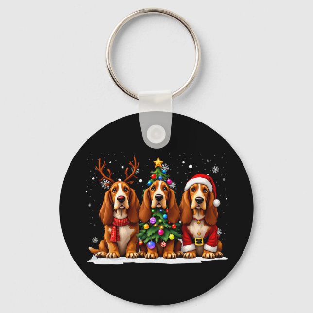 Porte-clés Esprit de Noël Chien de Noël Saint Nicolas Renne A (Recto)