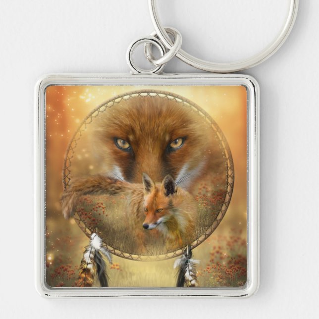 Porte-clés Esprit du porte - clé d'art de Fox rouge (Devant)