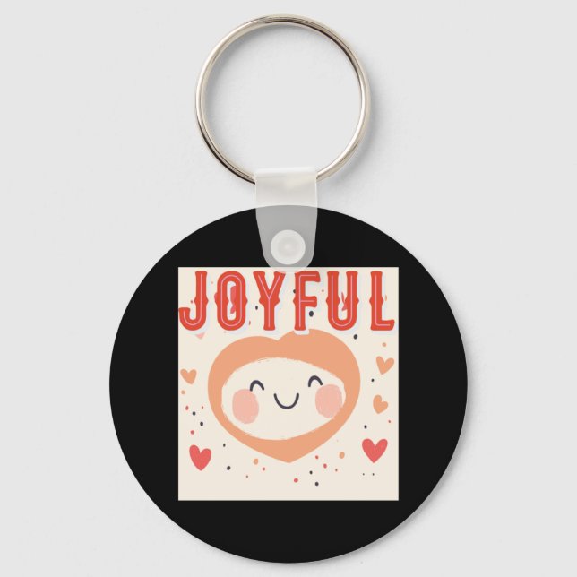 Porte-clés Esprit Joyeux Avec Un Coeur Génial (Recto)