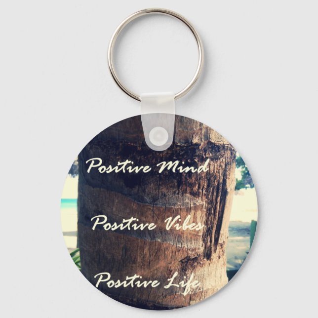 Porte-clés Esprit Positif, Vibe Positive, Vie Positive (Recto)