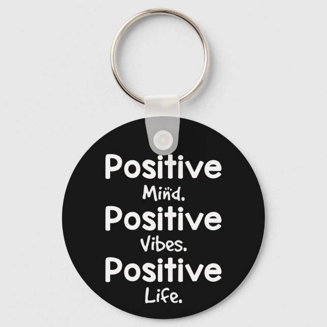 Porte-clés Esprit Positif Vibrations Positives Vie Positive (Recto)