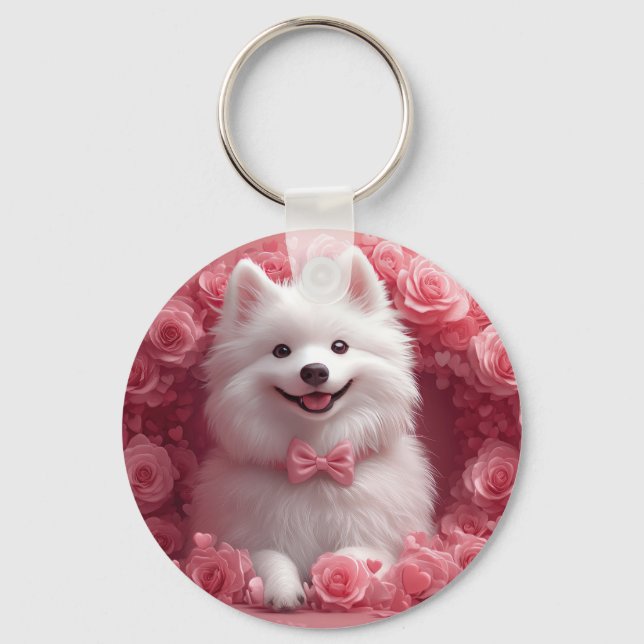 Porte-clés Esquimau américain avec des roses - Saint-Valentin (Recto)