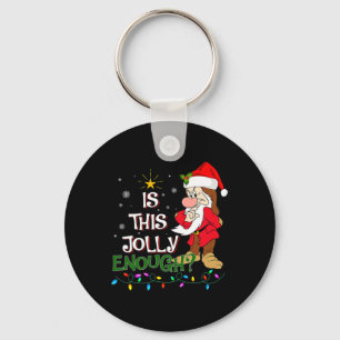 Porte-clés Est-ce que ce Noël est assez joyeux ? Elfe grinche