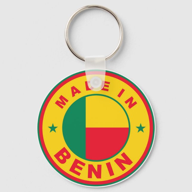 Porte-clés estampille étiquette du drapeau du bénin (Recto)