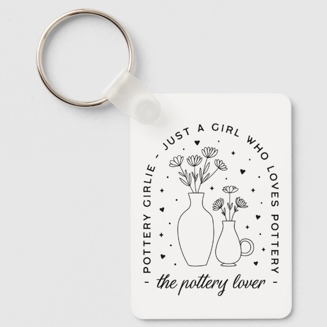 Porte-clés esthétique féminine amateur de poterie (Recto)