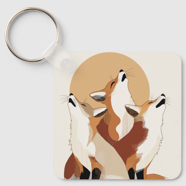 Porte-clés esthétique Renard à ton terreux Pack A (Recto)