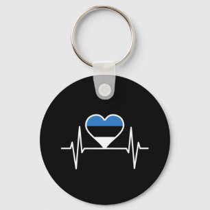 Porte-clés Estonie Battement de coeur Drapeau de l'Estonie