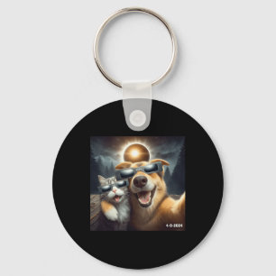 Porte-clés Et Selfie De Chien Avec Solaire 2024 Eclipse Porta