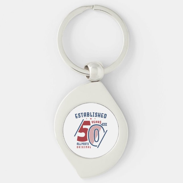 Porte-clés Établi Il Y A 50 Ans | Idée cadeau d'anniversaire  (Devant)