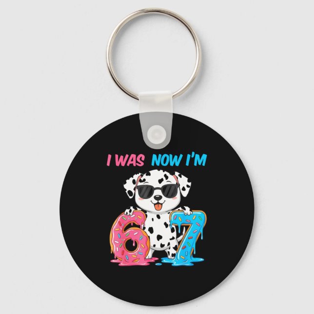Porte-clés Étais six sept dalmatien chien 67 mème 7ème annive (Recto)