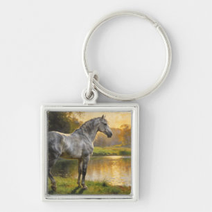 Porte-clés Étalon andalou au bord du lac