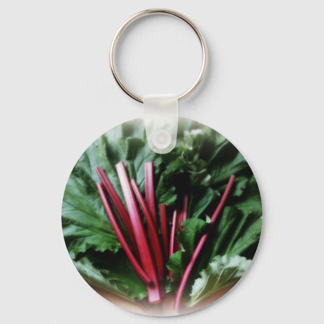 Porte-clés Étapes Rhubarb fraîches et Feuille (Recto)