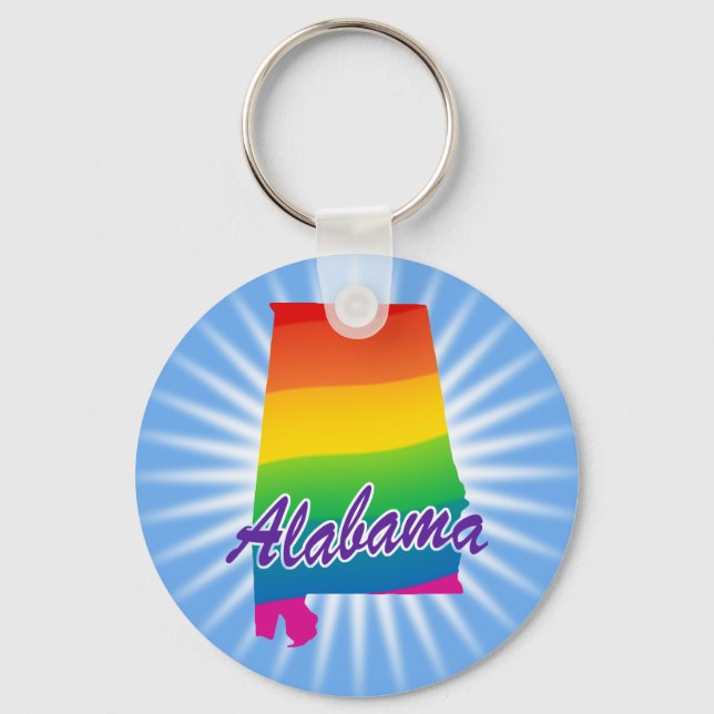 Porte-clés État Arc-En-Ciel De L'Alabama (Recto)