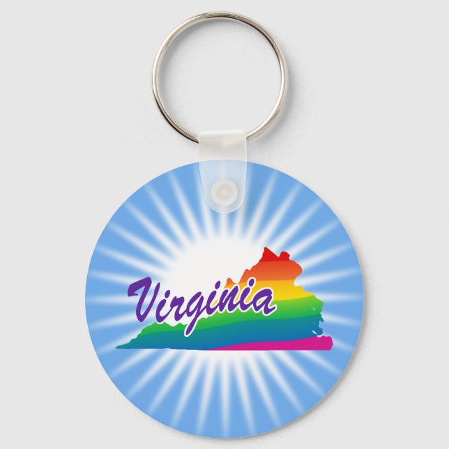 Porte-clés État Arc-En-Ciel De Virginie (Recto)