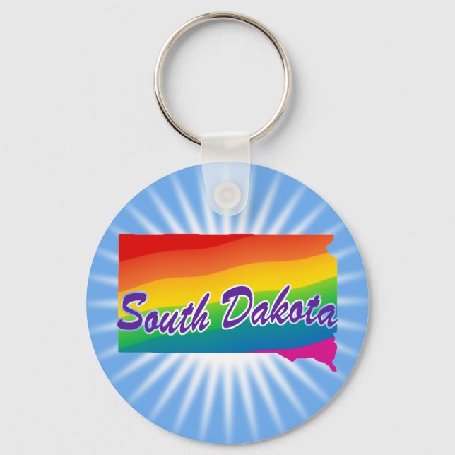 Porte-clés État arc-en-ciel du Dakota du Sud (Recto)