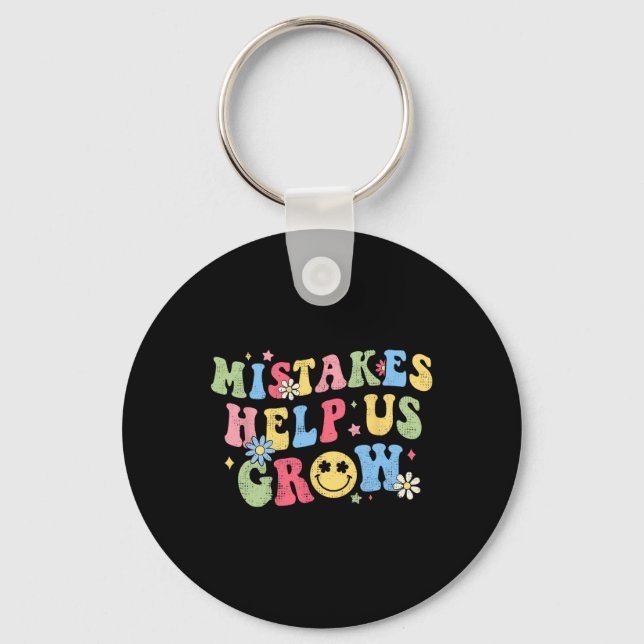 Porte-clés État d'esprit de croissance groovy positif enseign (Recto)