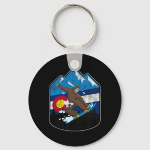 Porte-clés Etat du Colorado Drapeau Snowboard Cadeau Bigfoot 