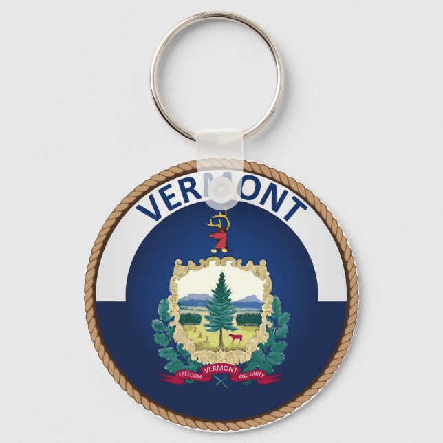 Porte-clés État du Sceau du drapeau du Vermont (Recto)