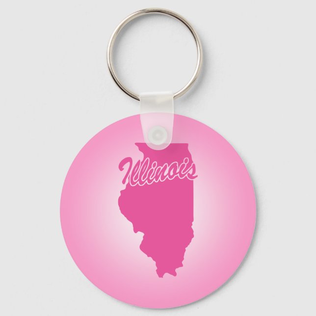 Porte-clés État rose Illinois (Recto)