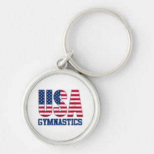Porte-clés Etats-Unis avec drapeau américain Gymnastique Spor