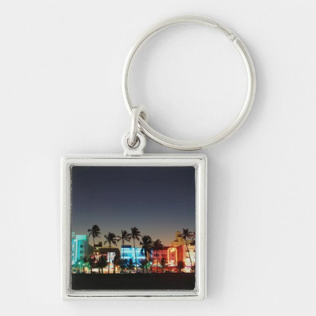 Porte-clés États-Unis, Floride, Miami Beach, Ocean Drive, Art (Devant)