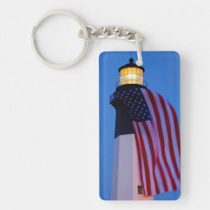 Porte-clés États-Unis, Géorgie, Tybee Island, Drapeau en bern