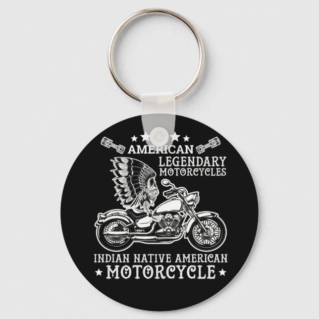 Porte-clés États-Unis légendaire moto indienne amérindienne (Recto)