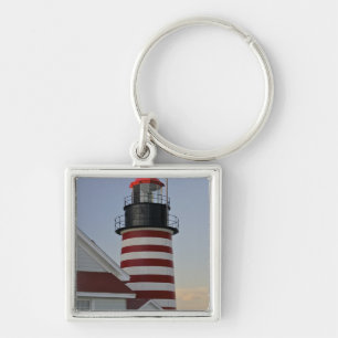Porte-clés États-Unis, Maine, Lubec. Phare de West Quoddy Hea