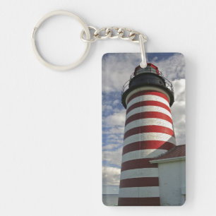 Porte-clés États-Unis, Maine, Lubec. Phare de West Quoddy Hea