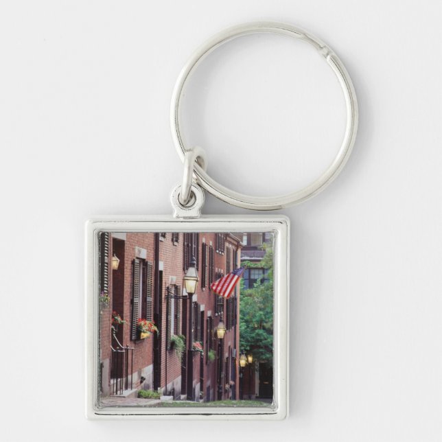 Porte-clés États-Unis, Massachusetts, Boston, Maisons le long (Devant)
