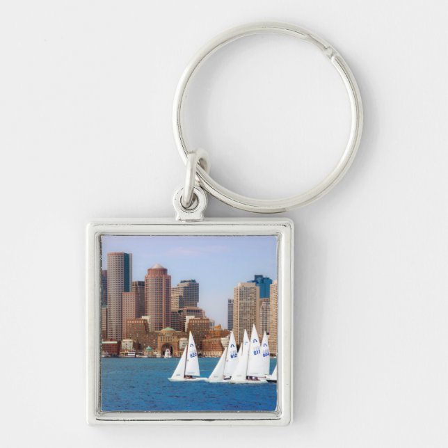 Porte-clés États-Unis, Massachusetts. Skyline du front de mer (Devant)