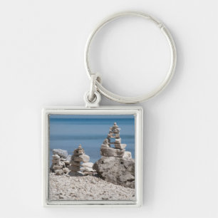 Porte-clés États-Unis, Michigan. Tours de pierre sur la plage