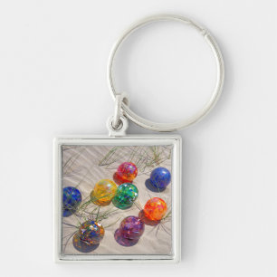 Porte-clés États-Unis, Oregon. Flotteurs en verre colorés sur